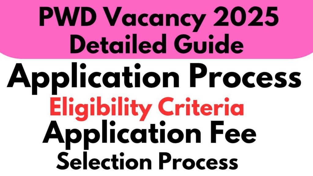 PWD Vacancy 2025