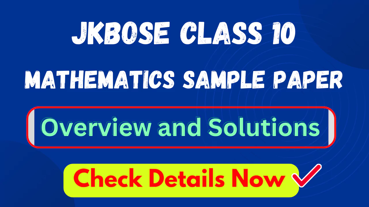JKBOSE Class 10th Mathematics Sample Paper 2025