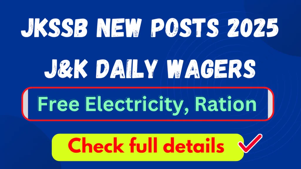 JKSSB New Posts 2025