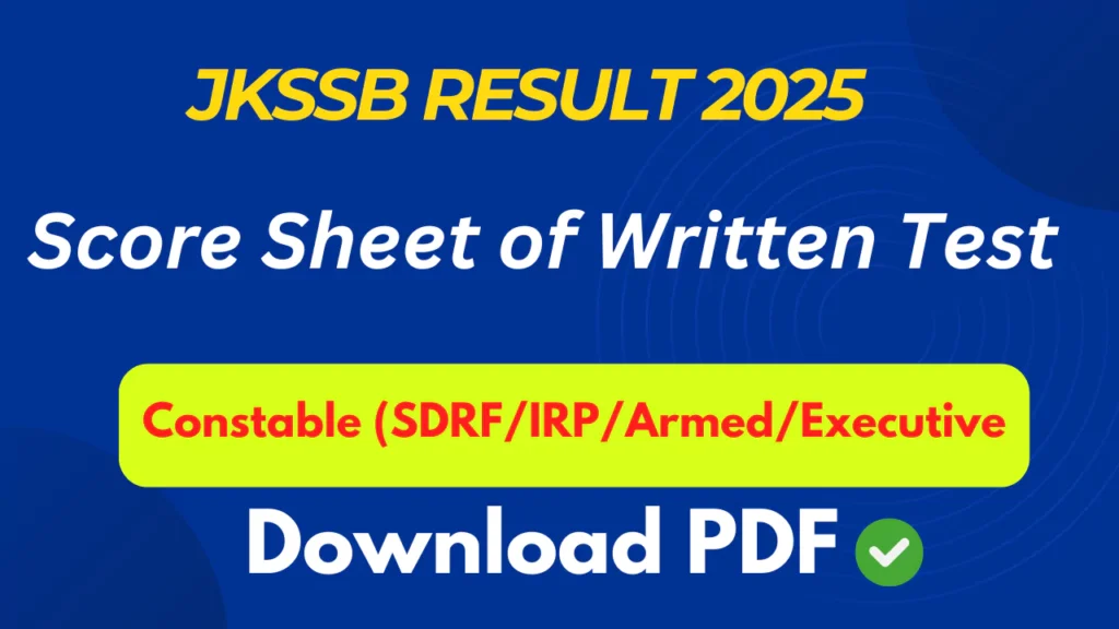 JKSSB ResultScore-Sheet