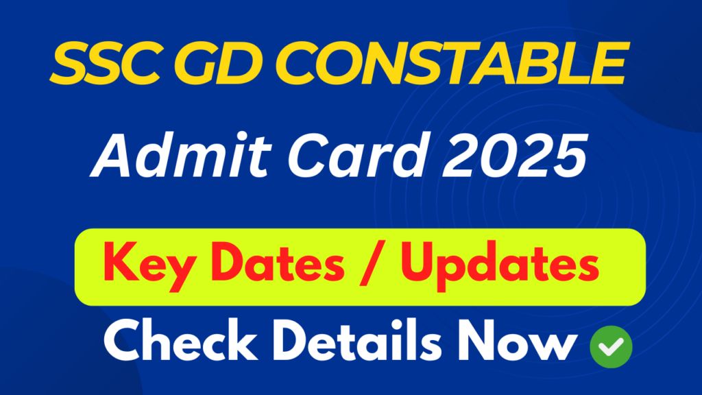 SSC GD Admit Card 2025